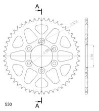 Kolo řetězu Supersprox 530 LK 100,0mm Ø 76mm 50Z 6-děrové hliník černá