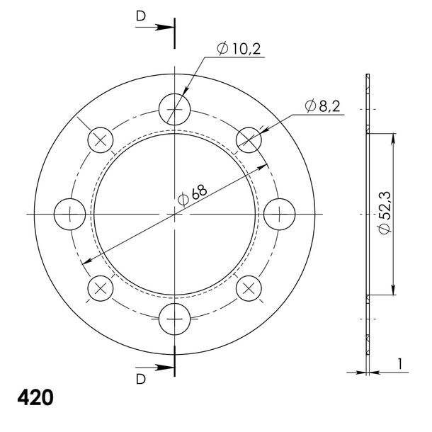 Edge-Disc Supersprox 420 LK 68,0mm Ø 52mm 30Z 4-Loch rot für Edge Kettenrad