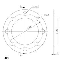 Edge-Disc Supersprox 420 LK 90,0mm Ø 58mm 34Z 4-děrové zlaté pro Edge řetězové kolo