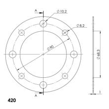 Disque Edge Supersprox 420 LK 90.0mm Ø 58mm 37T doré 4 trous pour pignon Edge