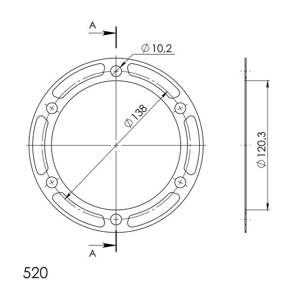 Edge-Disc Supersprox 520 LK 136,0mm Ø 120mm 36Z 6-Loch rot für Edge Kettenrad