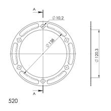 Edge-schijf Supersprox 520 LK 136,0mm Ø 120mm 36T 6-gats rood voor Edge kettingwiel