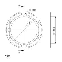 Disque Edge Supersprox 520 LK 136,0 mm Ø 120 mm 38T 6 trous rouge pour pignon Edge