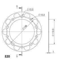 Krajové kolo Supersprox 520 LK 138,0mm Ø 112mm 41Z 5-děrové červené pro Edge řetězové kolo