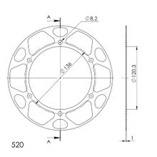 Disco Edge Supersprox 520 LK 136,0 mm Ø 120 mm 45Z 6 fori blu per pignone Edge