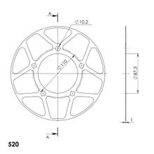 Disco Edge Supersprox 520 LK 110,0 mm Ø 87 mm 47T 5 fori rosso per pignone Edge