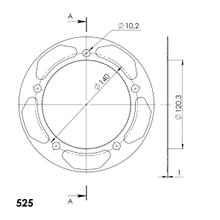 Edge-Disc Supersprox 525 LK 140,0mm Ø 120mm 42T 5-gats blauw voor Edge kettingwiel