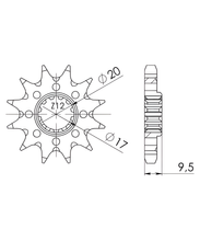 Tandwiel Supersprox 428 12T