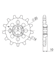 Tandwiel Supersprox 428 14T
