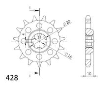 Piñón Supersprox 428 16T