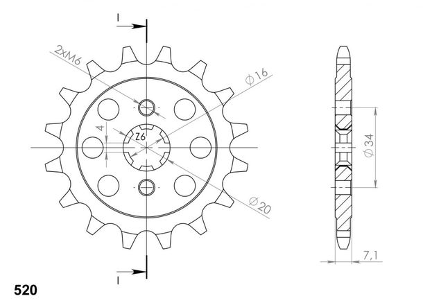 Supersprox 520 12T Pinion