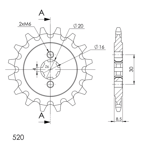 Supersprox 520 13T Pinion