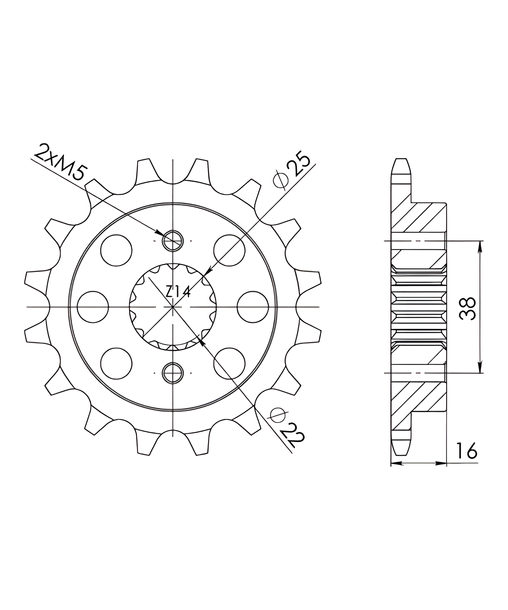 Piñón Supersprox 520 14T