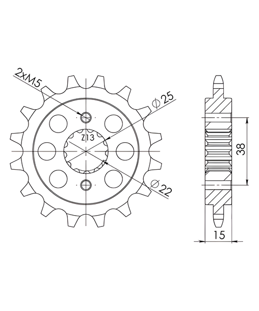 Supersprox 520 15T Pinion