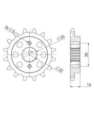 Pignone Supersprox 525 14T