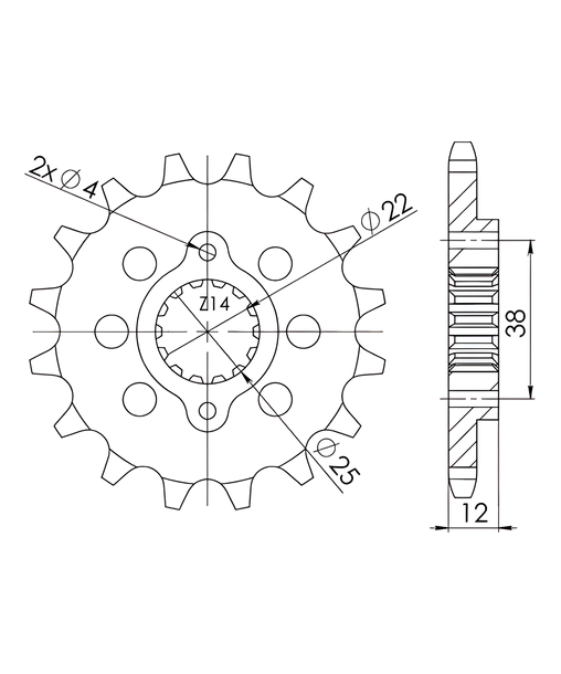 Piñón Supersprox 525 15T