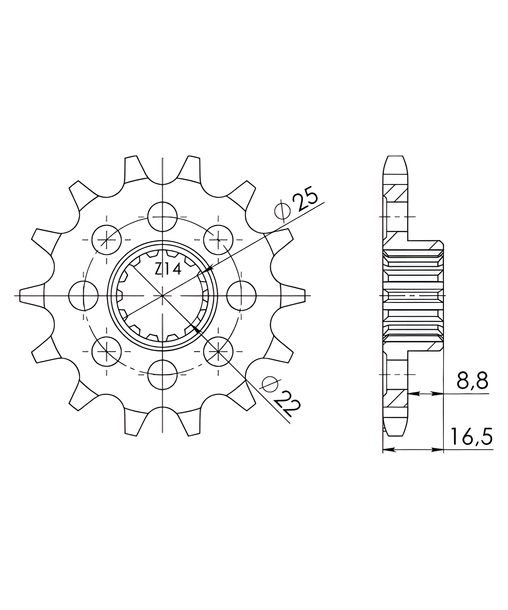 Pignon Supersprox 525 15T