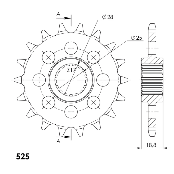 Ritzel Supersprox 525 20Z