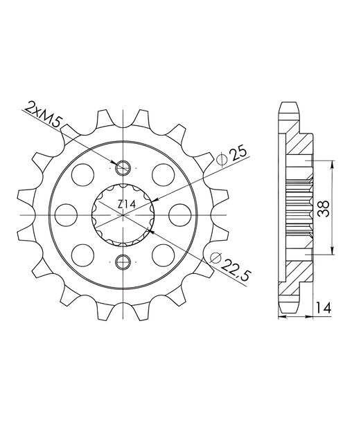 Pignon Supersprox 530 14T
