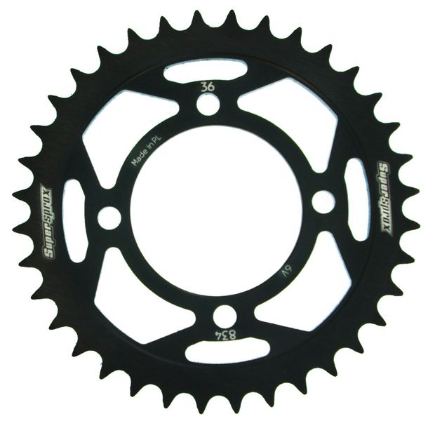 Pignon acier 4 trous Supersprox 420 LK 80.0mm Ø 64mm 36T noir