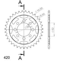 Cadena de acero Supersprox 420 LK, 68,0 mm de diámetro, 52 mm, 36T, color negro
