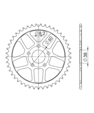 Tandwiel Supersprox 420 steekmaat 60,0mm diameter 38mm 44 tanden 5-gaats staal zwart