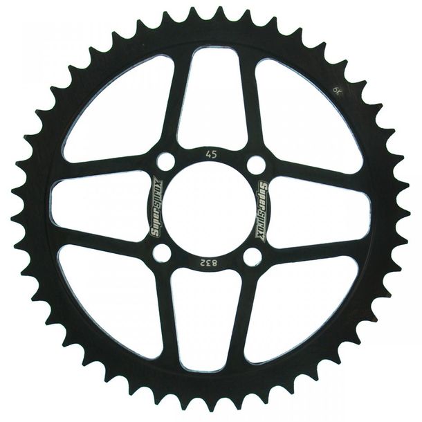 Pignon acier 4 trous Supersprox 420 LK 60,0 mm Ø 44 mm 45Z noir