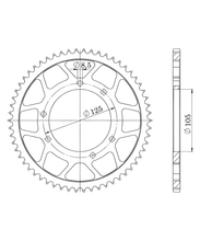 Kettingtandwiel Supersprox 420 LK 125,0mm Ø 105mm 45 tanden 6-gaats staal zwart