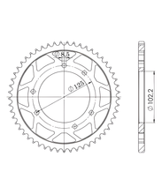 Chaîne Supersprox 420 LK 125,0 mm de diamètre 102 mm 45T en acier à 6 trous noire