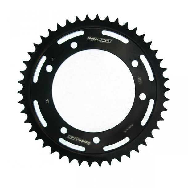 Roue à chaîne Supersprox 420 LK 125,0 mm Ø 105 mm 46T en acier à 6 trous noire