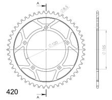Supersprox 420 LK 120,0 mm Ø 105 mm 47Z Piñón de acero con 5 orificios negro