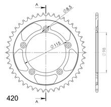 Supersprox 420 LK 115,0 mm Ø 98 mm 51Z Piñón de acero con 5 orificios negro