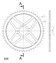Piñón de acero Supersprox 420 LK 60,0 mm Ø 44 mm 54T negro