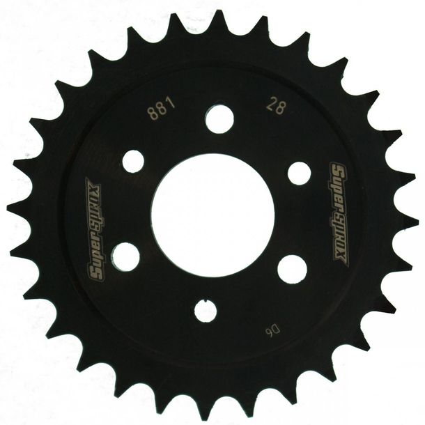 Pignon acier à 3 trous Supersprox 428 LK 56,0 mm Ø 36 mm 28T noir