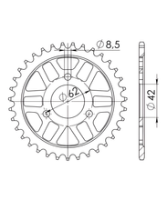 Piñón de acero Supersprox 428 LK 62,0 mm Ø 42 mm 32T negro