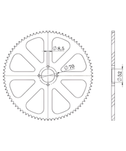 Kettingsprocket Supersprox 428 LK 68,0mm Ø 52mm 41T 4-gaats staal zwart