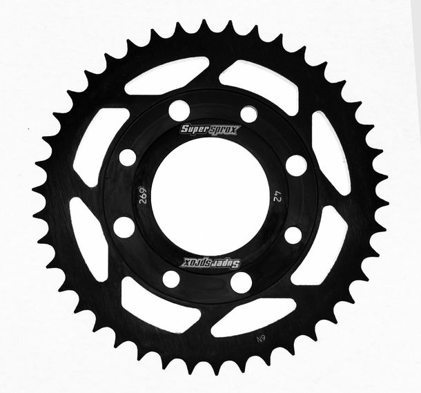 Pignon acier 4 trous Supersprox 428 LK 90,0 mm Ø 58 mm 42T noir