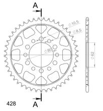 Pignon acier 6 trous Supersprox 428 LK 80.0mm Ø 62mm 42T noir