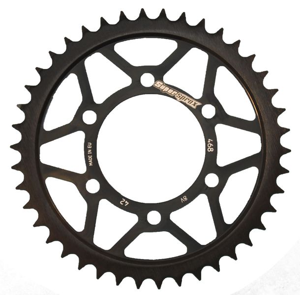 Pignon en acier 6 trous Supersprox 428 LK 86,0 mm Ø 68 mm 42T noir