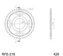 Tandwiel Supersprox 428 LK 96,0mm Ø 64mm 44T 4-gaats staal zwart