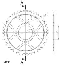 Kettingwiel Supersprox 428 LK 78,0mm Ø 58mm 45T 4-gats staal zwart