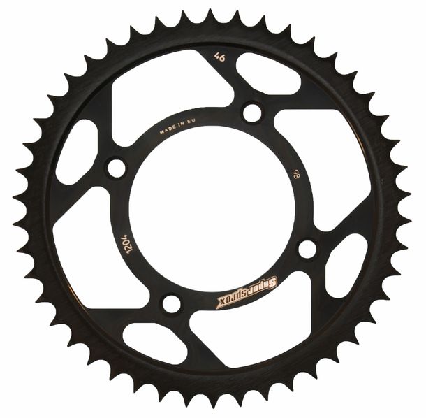 Pignon acier 4 trous Supersprox 428 LK 100,0 mm Ø 80 mm 46T noir