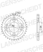 Kettingwiel Supersprox 428 LK 90,0mm Ø 68mm 47T 6-gaats staal zwart