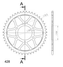 Kettingwiel Supersprox 428 LK 84,0mm Ø 64mm 47T 6-gaats staal zwart