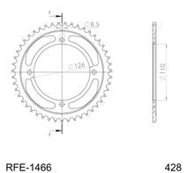 Kettingtandwiel Supersprox 428 LK 126,0mm Ø 110mm 47 tanden 4-gaats staal zwart