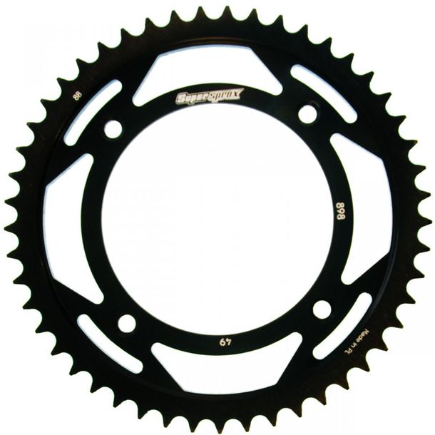 Piñón de acero con 4 orificios Supersprox 428 LK 132,0 mm Ø 110 mm 49Z negro