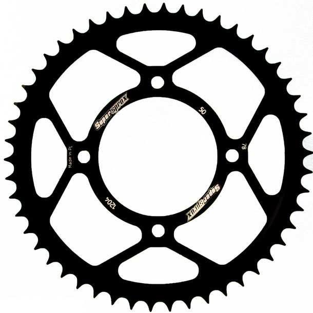Pignon acier 4 trous Supersprox 428 LK 100,0 mm Ø 80 mm 50Z noir