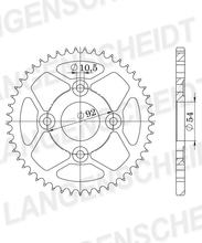 Supersprox 428 LK 92,0mm Ø 54mm 50Z pignone in acciaio a 4 fori nero