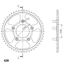 Ruota a catena Supersprox 428 LK 96,0 mm diametro 64 mm 50T in acciaio a 5 fori nera