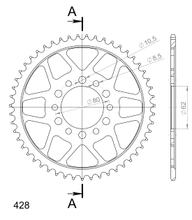 Rozetka Supersprox 428 dělená rozteč 80,0mm průměr 62mm 51 zubů 6 děr ocel černá